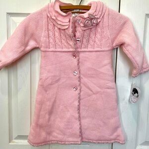 NWT Sarah Louis Pink Knit Sweater Jacket 3 Years